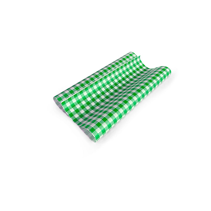 ecoware Greaseproof Paper Gingham Green (Pack of 200)