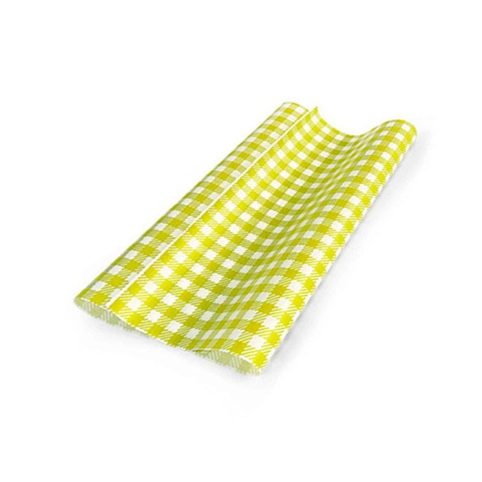ecoware Greaseproof Paper Gingham Yellow (Pack of 200)