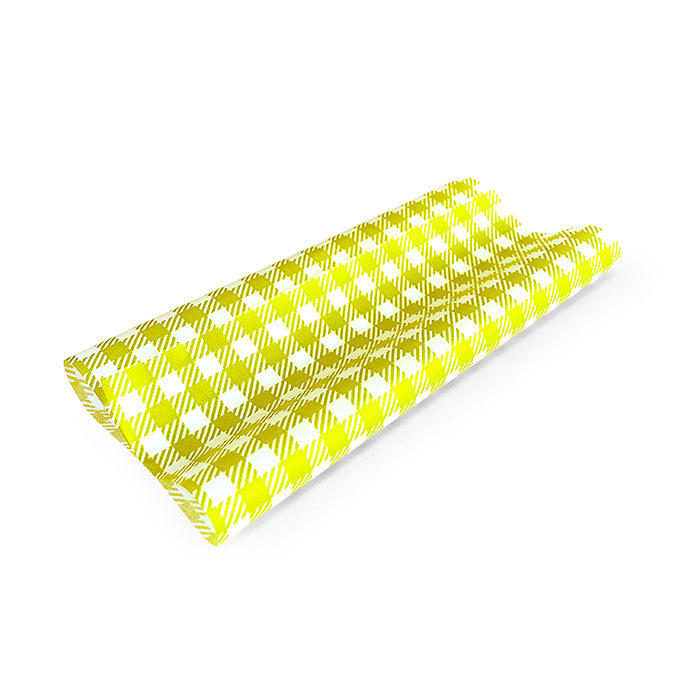 ecoware Greaseproof Paper Gingham Yellow Half (Pack of 400)