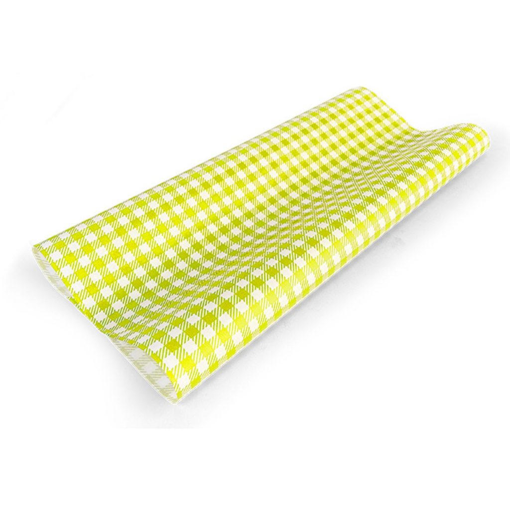 ecoware Greaseproof Paper Gingham Yellow Large (Pack of 200)