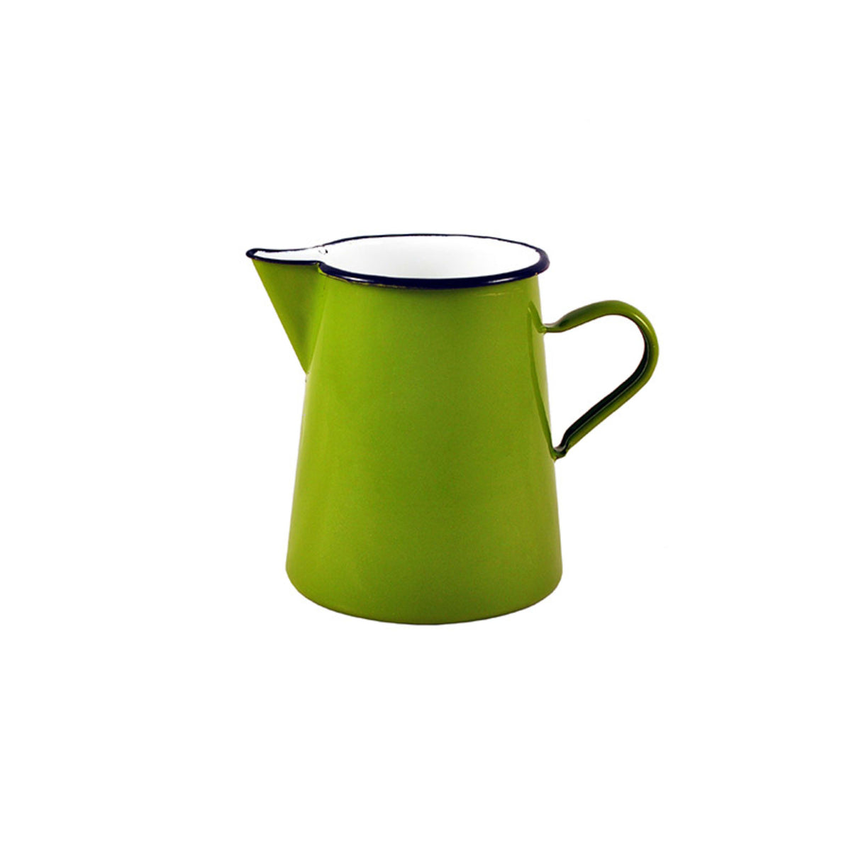 Urban Style Enamelware Premium Pitcher Seamless Base 1L - Green with Black Rim