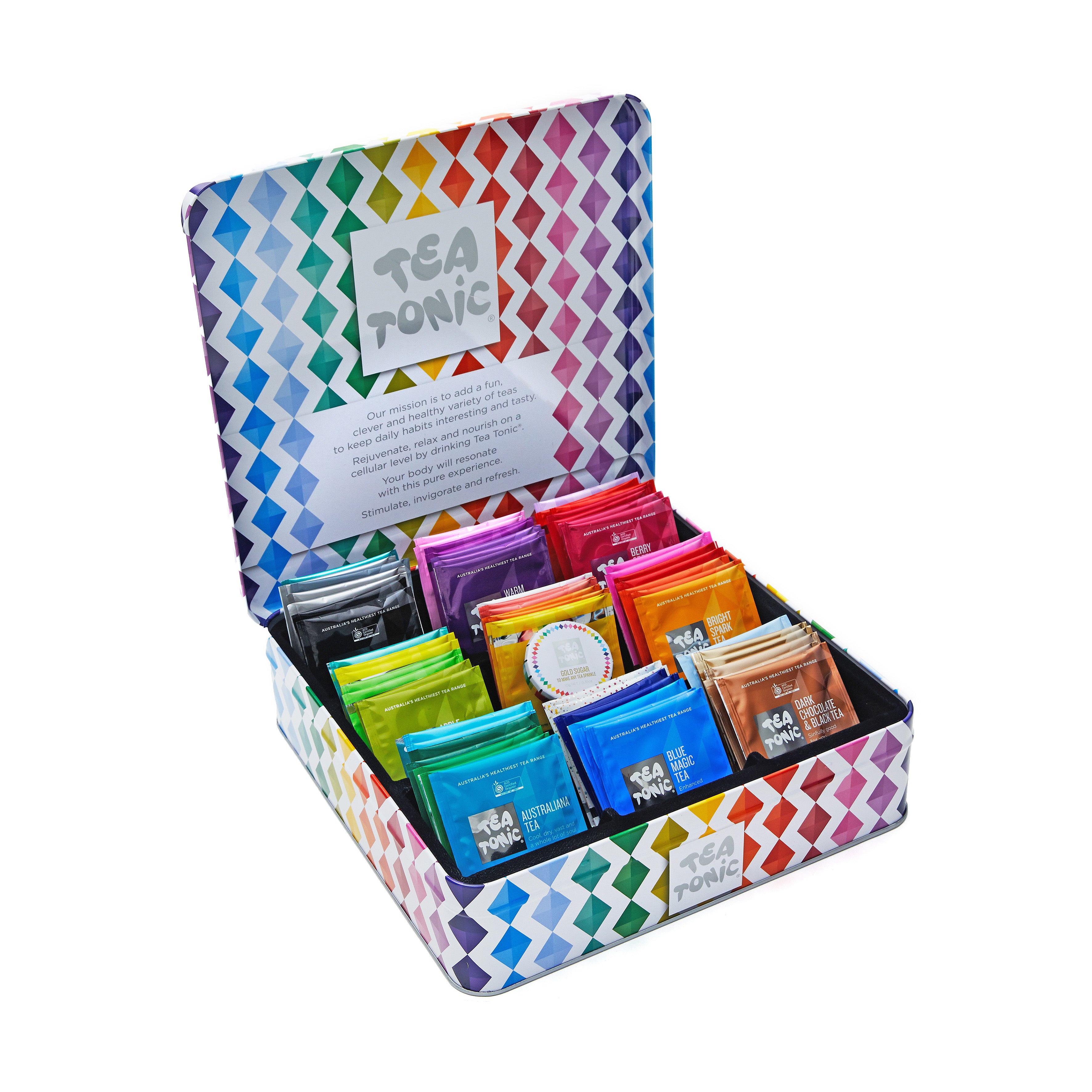 Tea Tonic Grande High Tea Chest - 63 Teabags + Mini Gold Sugar