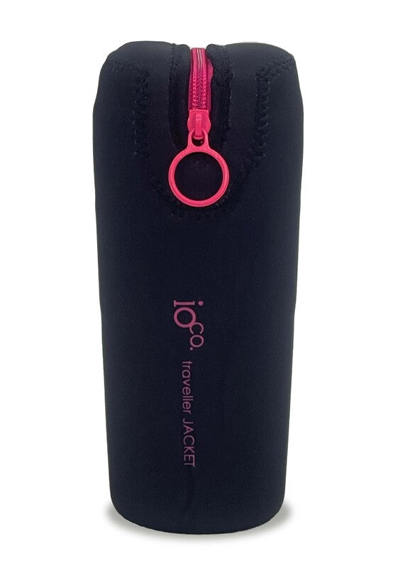 IOco 16oz Travel Cup Jacket - Black Hot Pink Zipper