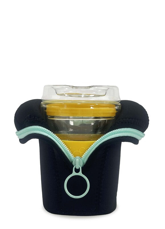 IOco 8oz Travel Cup Jacket - Black Ocean Blue Zipper