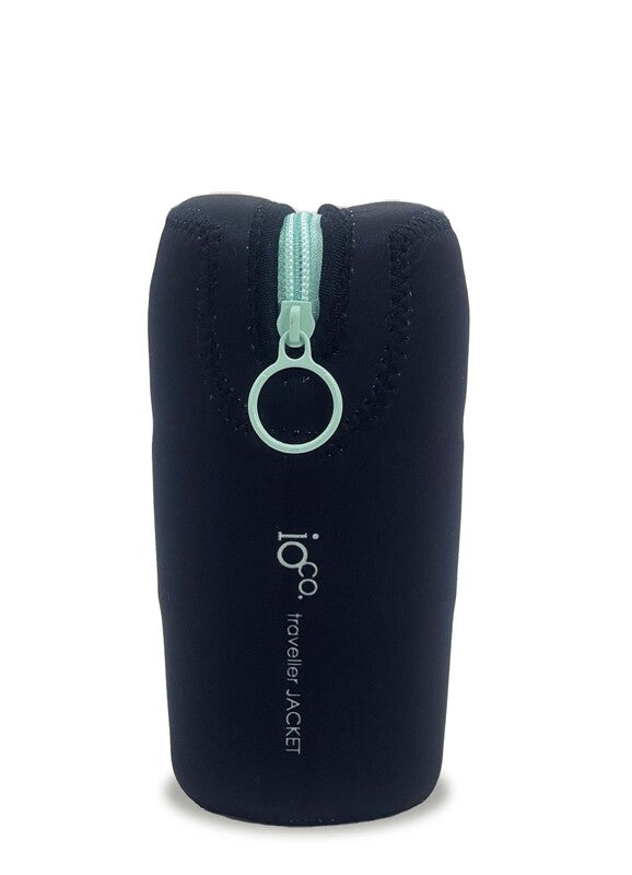 IOco 8oz Travel Cup Jacket - Black Ocean Blue Zipper