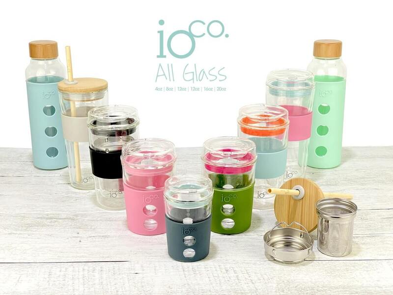 IOco 12oz Reusable Glass Coffee Travel Cup - Black Night