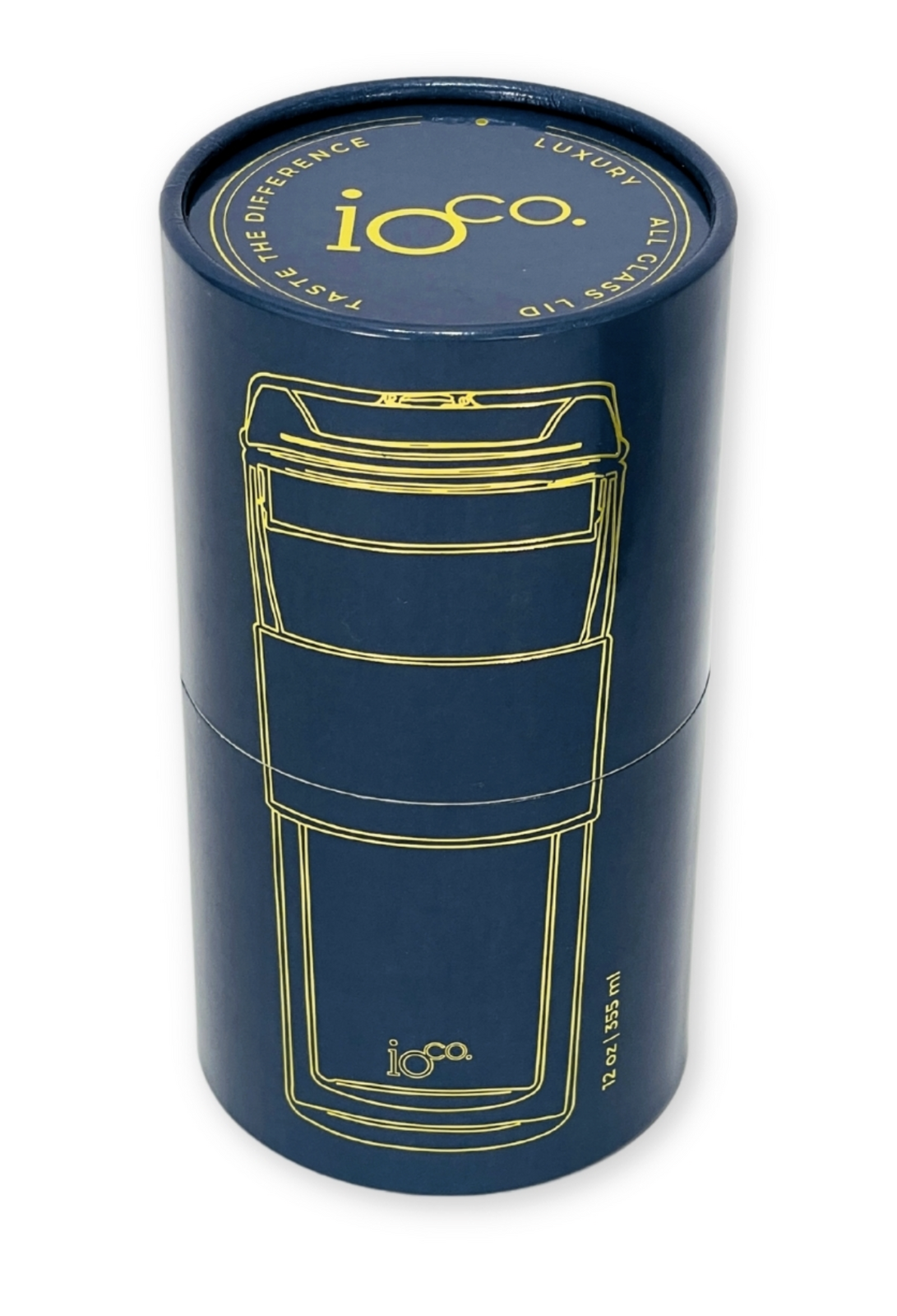 IOco 12oz Reusable Glass Coffee Travel Cup - Denim