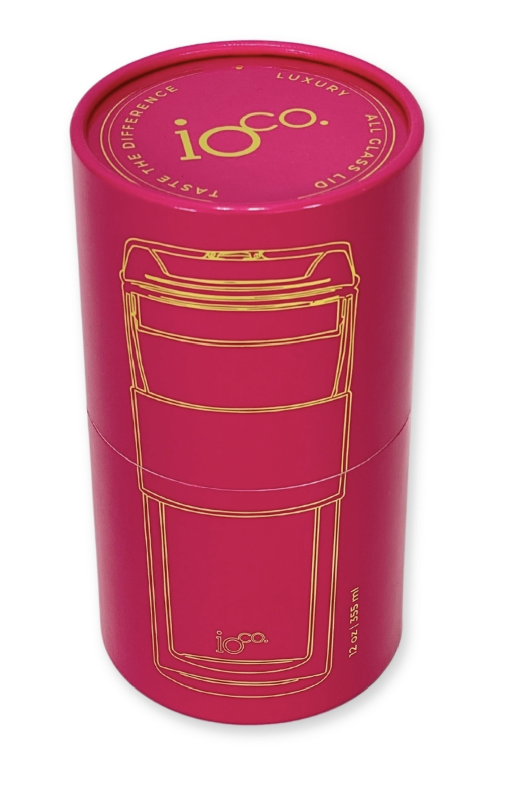 IOco 12oz Reusable Glass Coffee Travel Cup - Bossy Pink