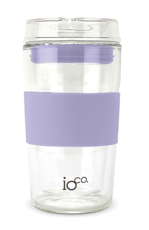 IOco 12oz Reusable Glass Coffee Travel Cup - Lavender