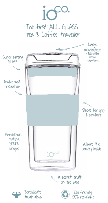 IOco 12oz Reusable Glass Coffee Travel Cup - Lavender