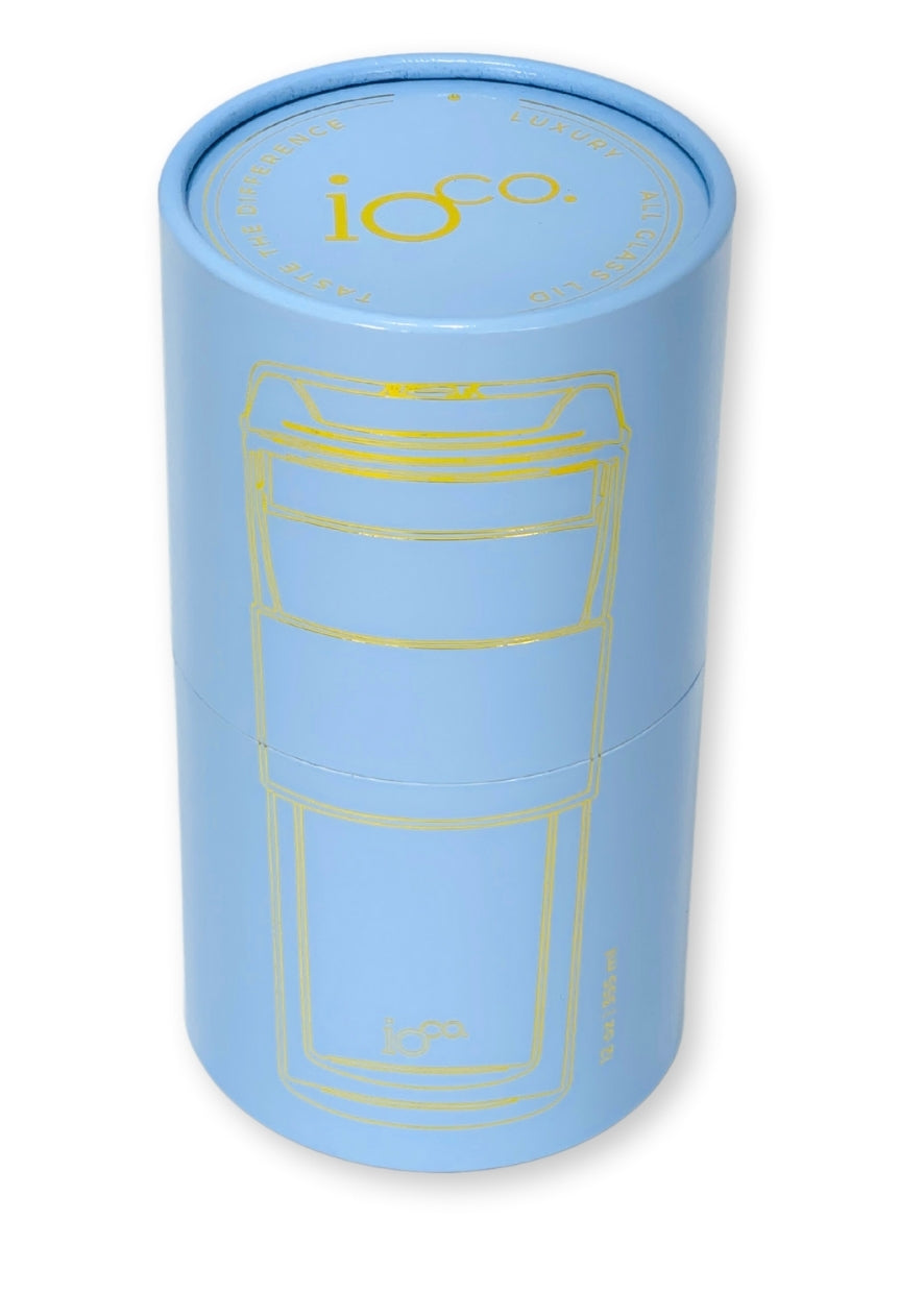 IOco 12oz Reusable Glass Coffee Travel Cup - Eucalyptus
