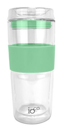 IOco 16oz Reusable Glass Coffee Travel Cup - Misty Mint