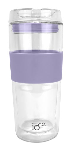 IOco 16oz Reusable Glass Coffee Travel Cup - Lavender