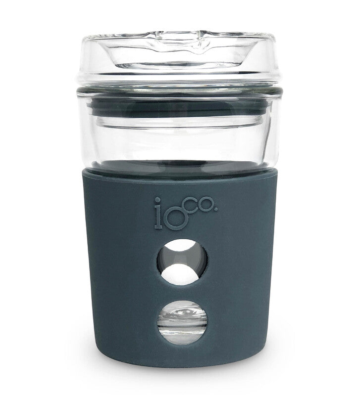 IOco 8oz Reusable Glass Coffee Travel Cup - Denim