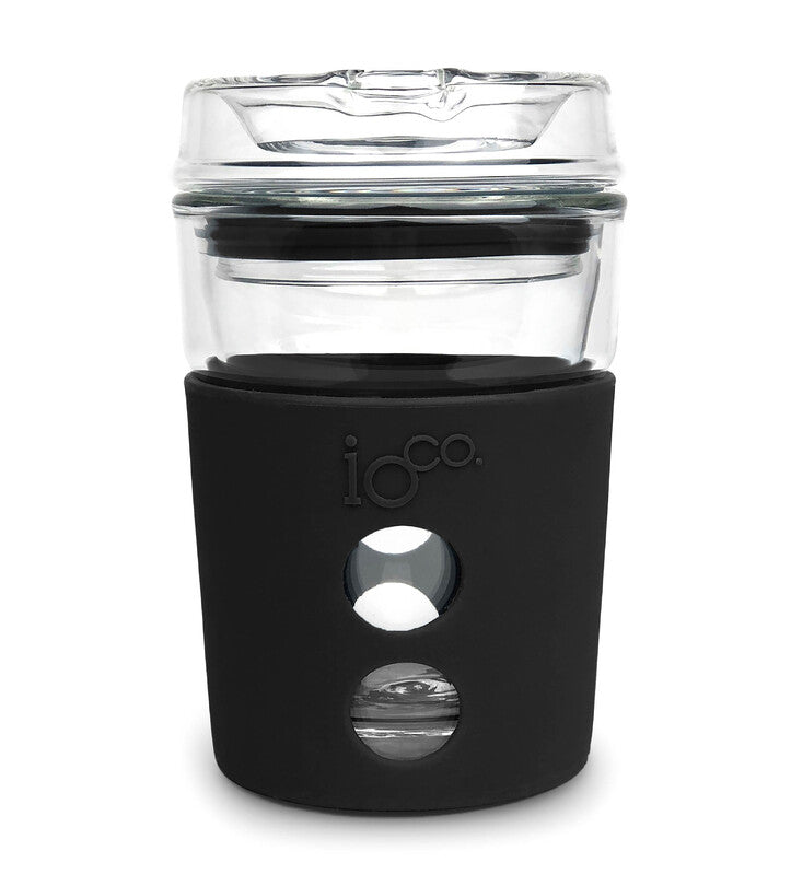 IOco 8oz Reusable Glass Coffee Travel Cup - Black Night
