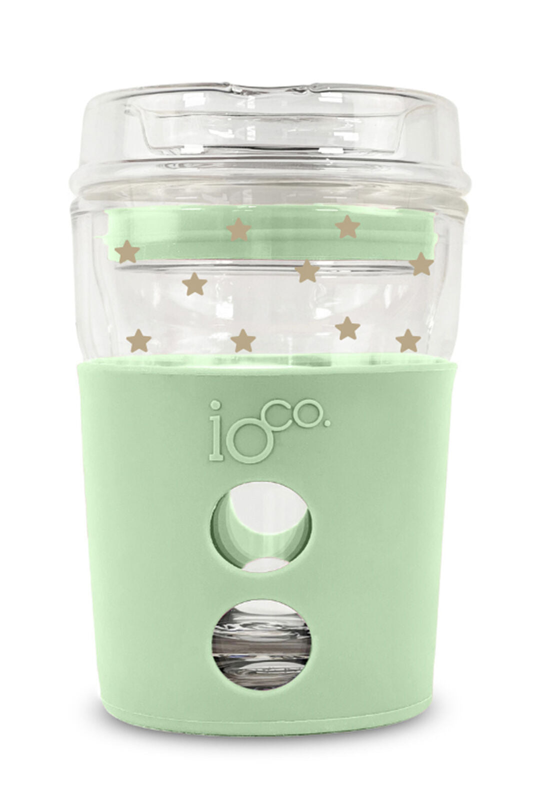 IOco 8oz Reusable Glass Coffee Travel Cup - Star EDITION Sage