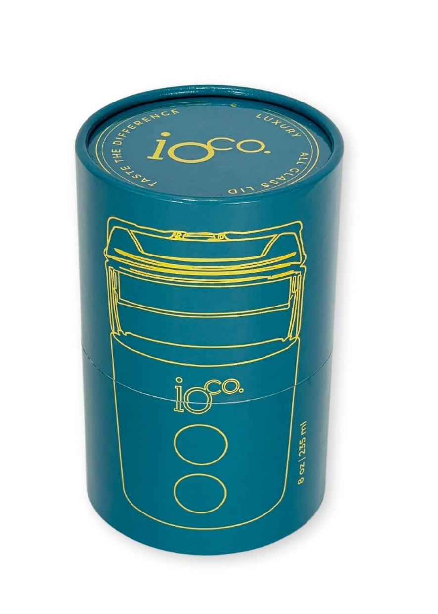 IOco 8oz Reusable Glass Coffee Travel Cup - Peacock Green