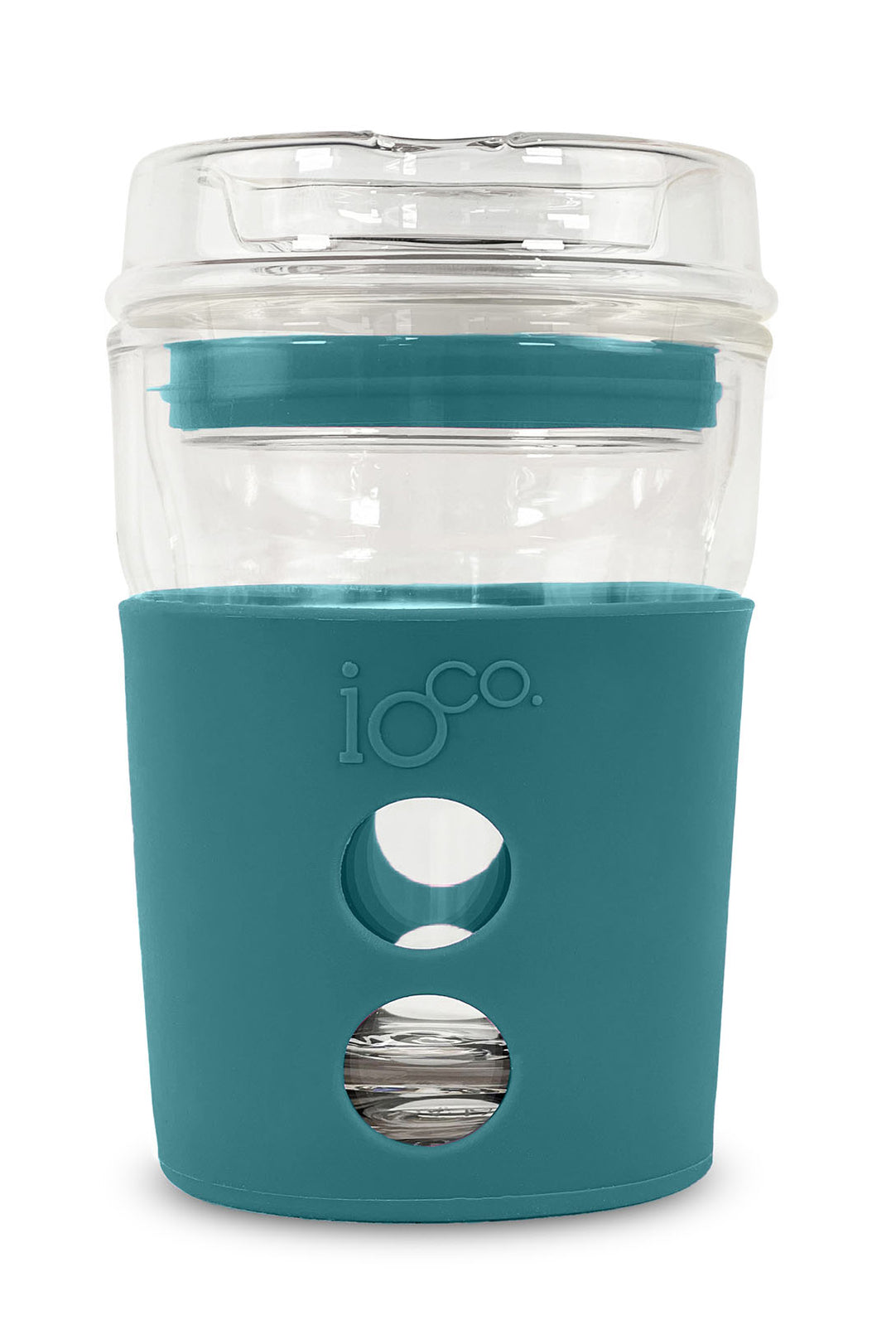 IOco 8oz Reusable Glass Coffee Travel Cup - Peacock Green