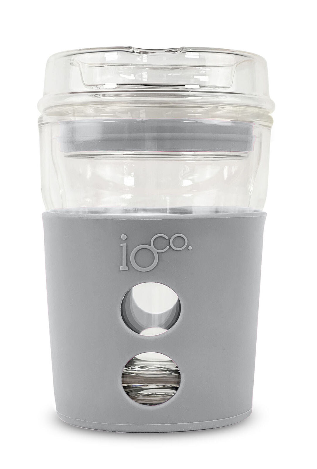 IOco 8oz Reusable Glass Coffee Travel Cup - Grey Gum