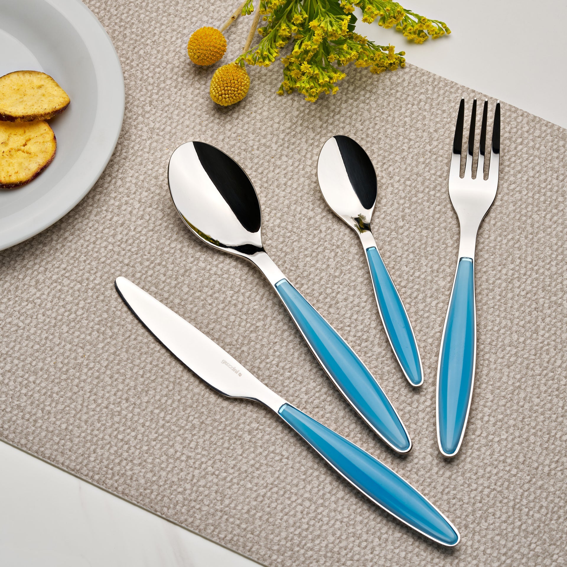 Guzzini Posate Cutlery Set of 24 - Sea Blue