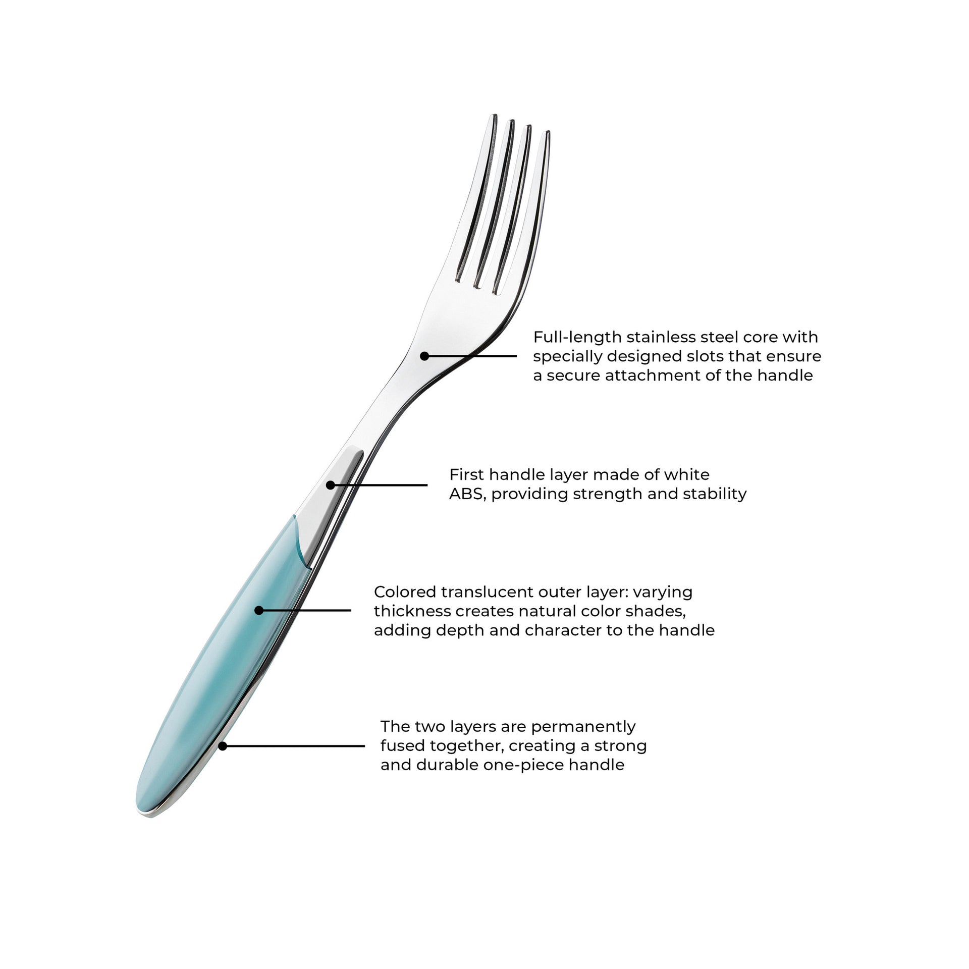 Guzzini Posate Cutlery Set of 24 - Sea Blue