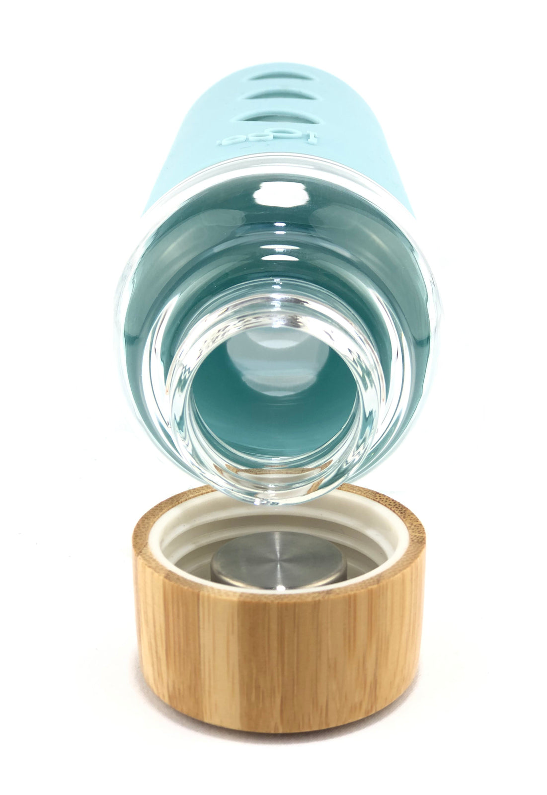 IOco Glass Water Bottle with Bamboo Lid - Ocean