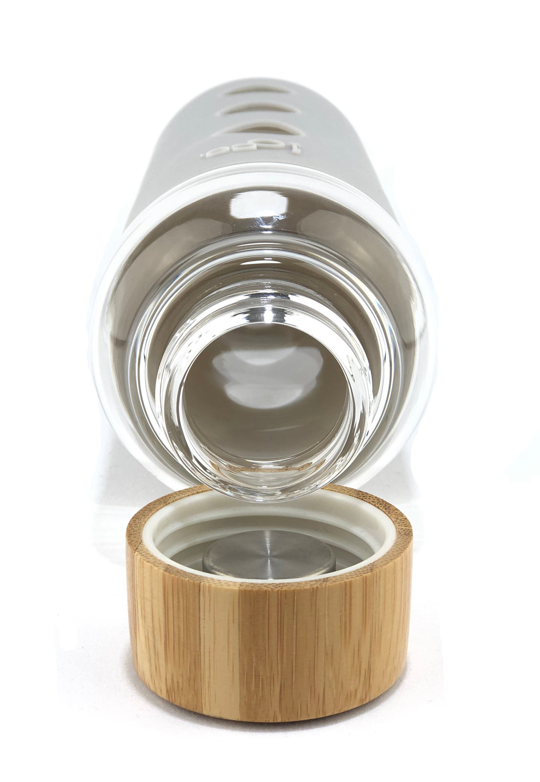 IOco Glass Water Bottle with Bamboo Lid - Sweet Marshmallow Pink