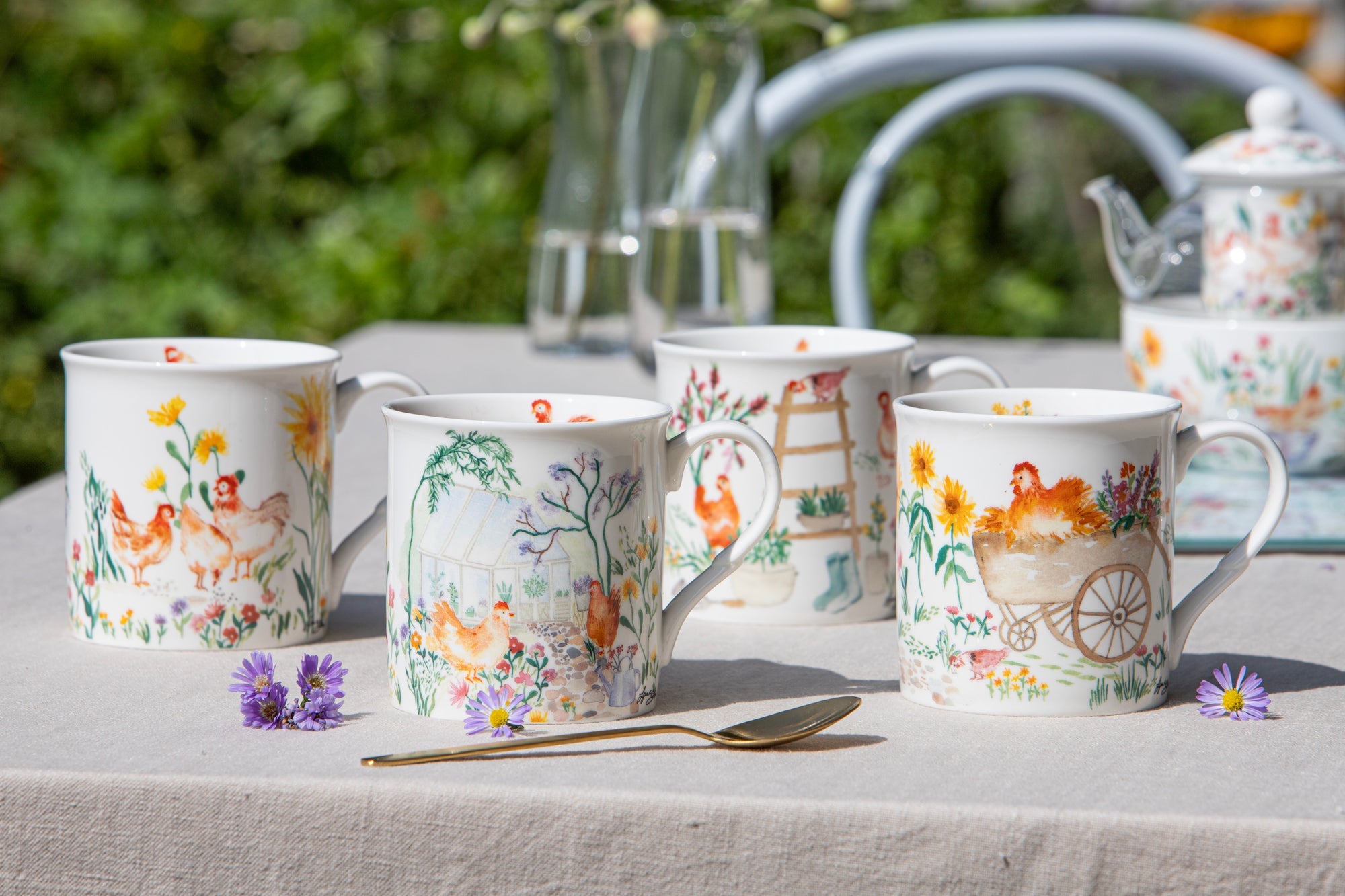 Ashdene Garden Hens Glasshouse Mug