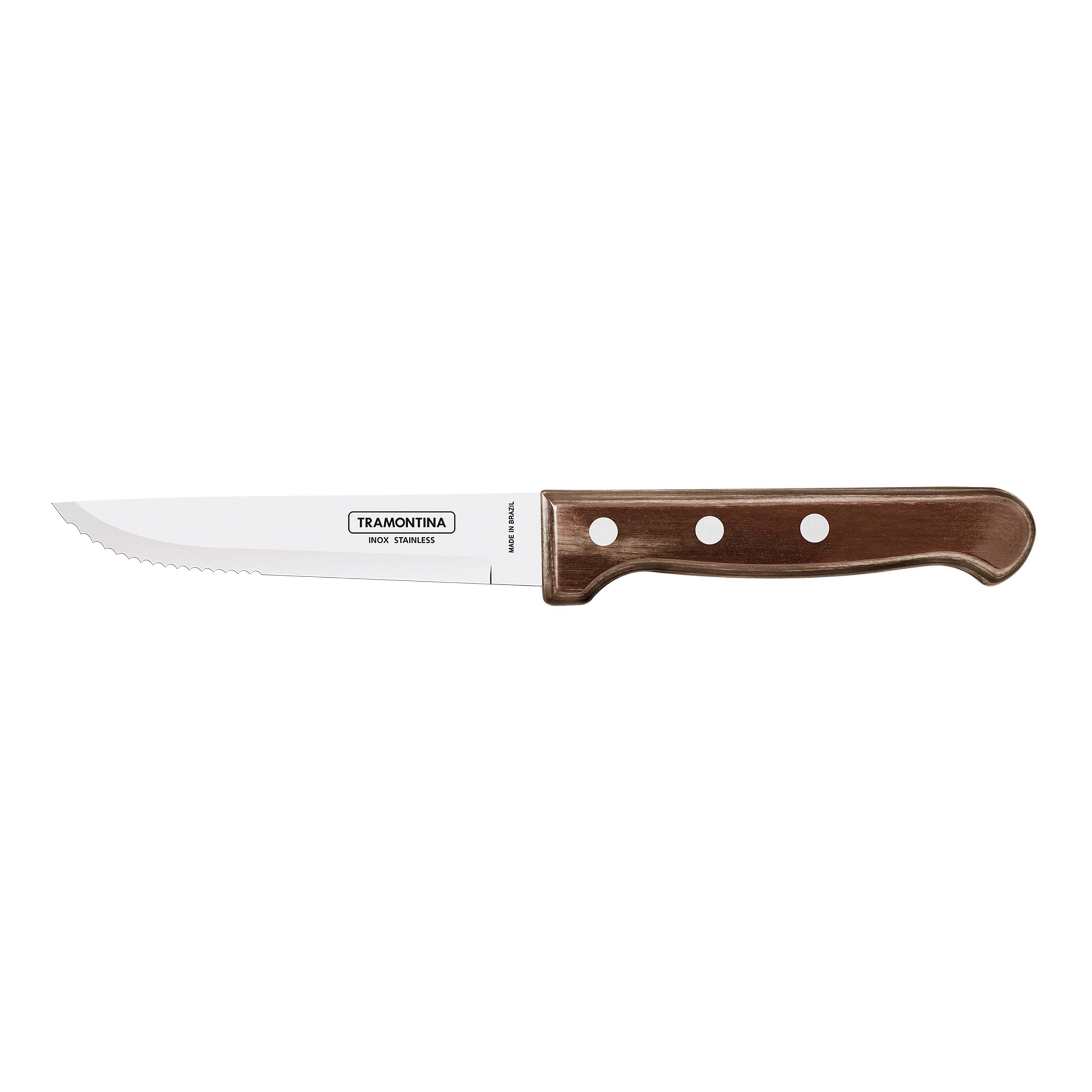 Tramontina Churrasco Polywood 4 Piece Gaucho Steak Knife Set - Brown