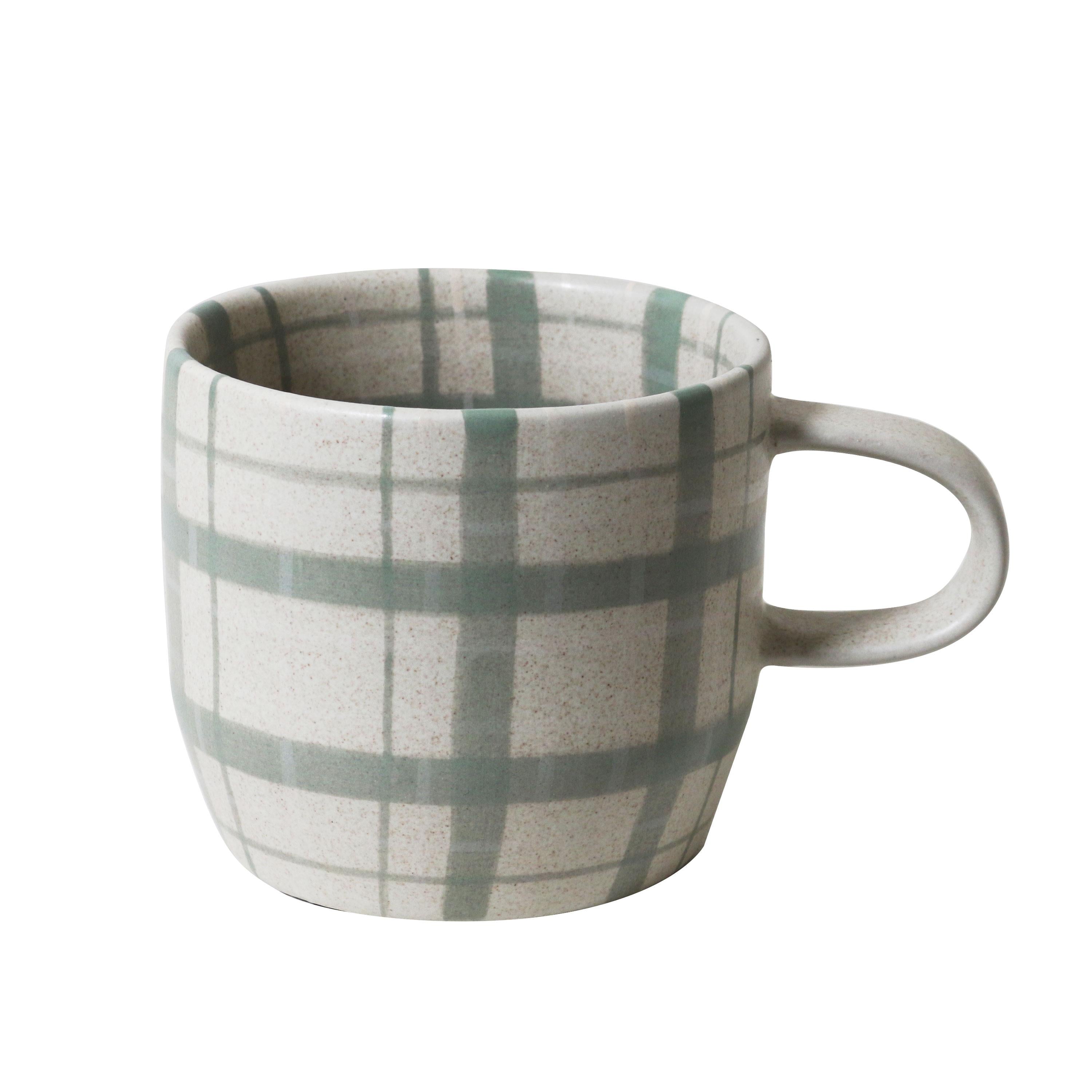 Robert Gordon Cat's Pyjamas Mug Single - Duck Egg Check