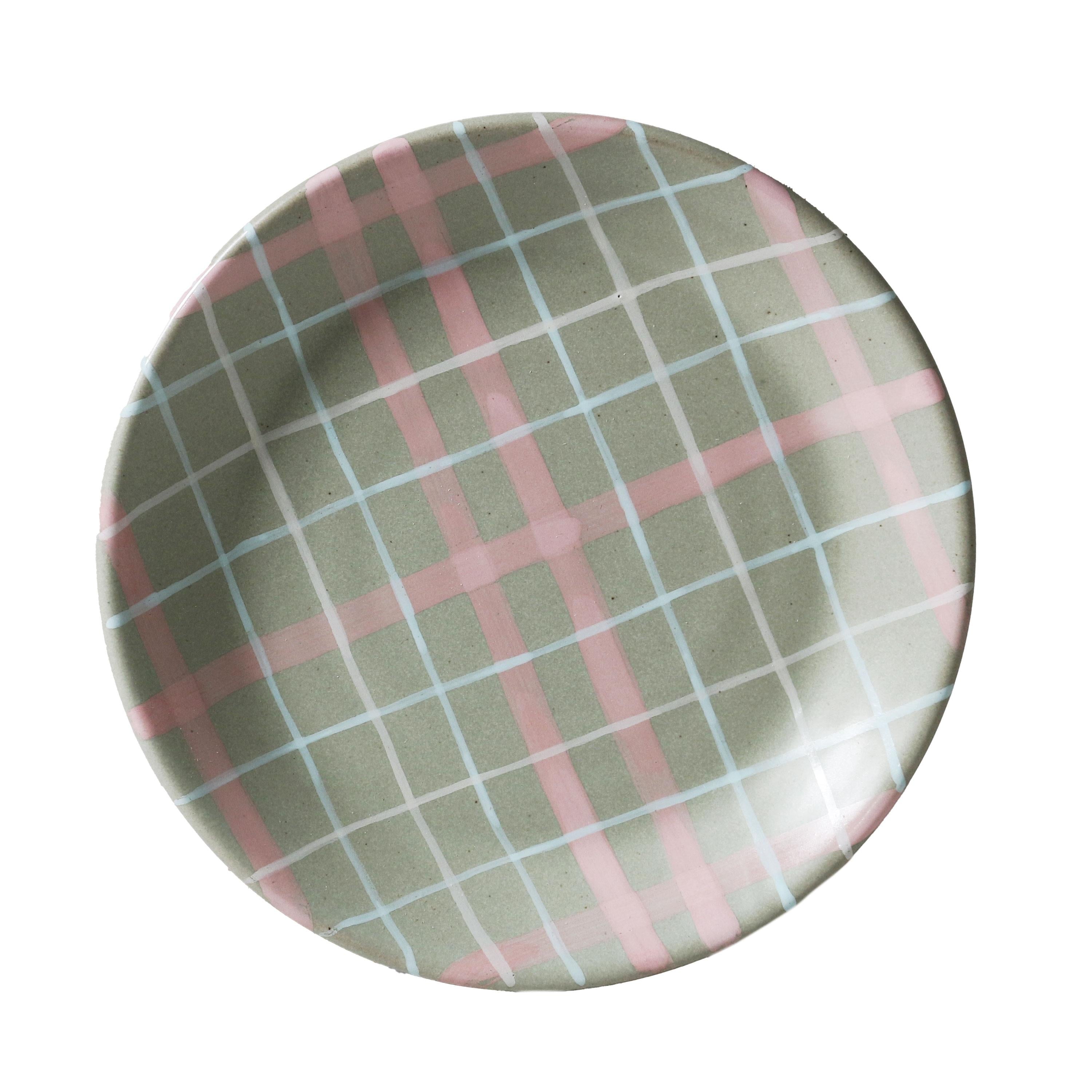Robert Gordon Cat's Pyjamas Plate Single - Sage & Blush Check