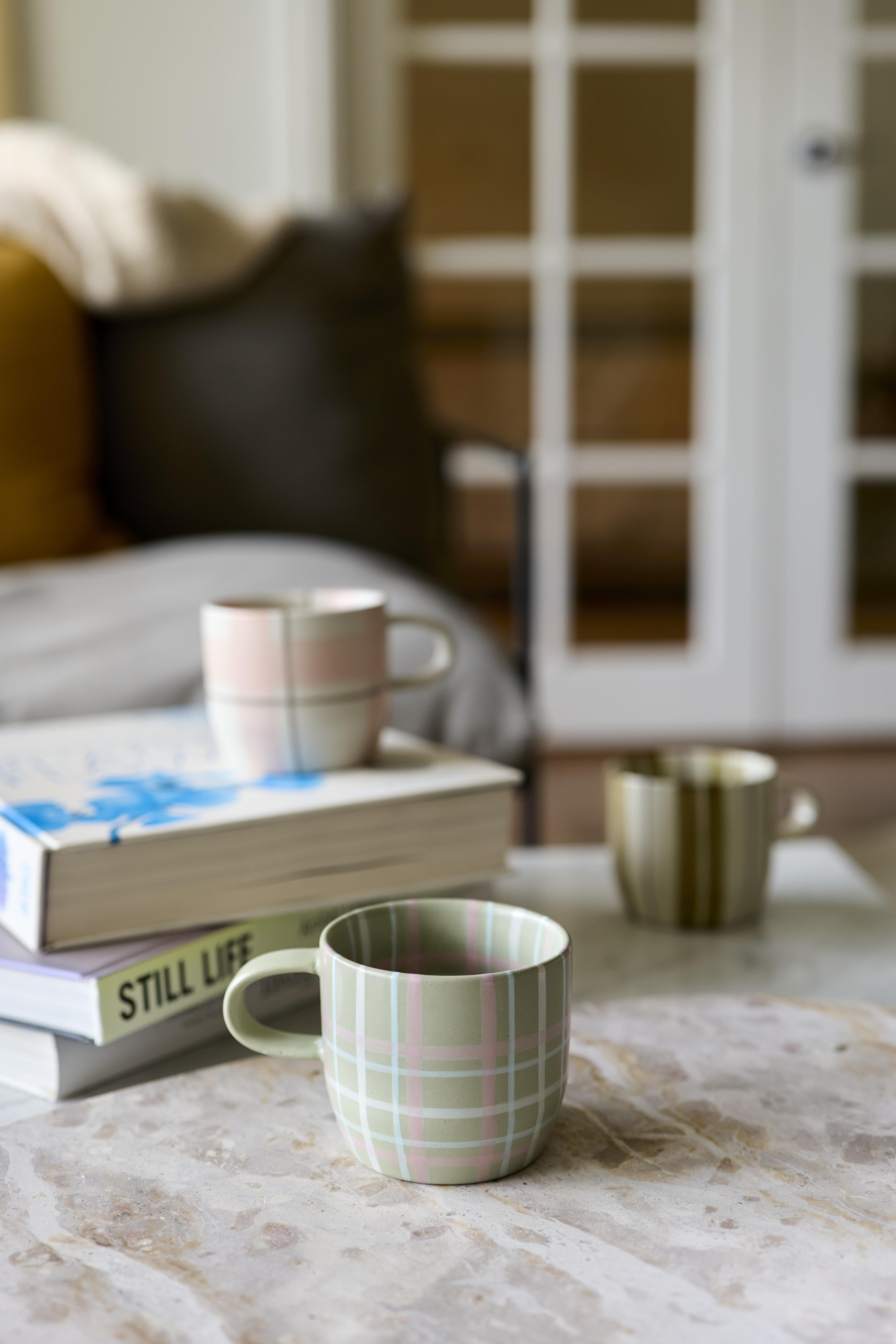 Robert Gordon Cat's Pyjamas Mug Single - Sage & Blush Check