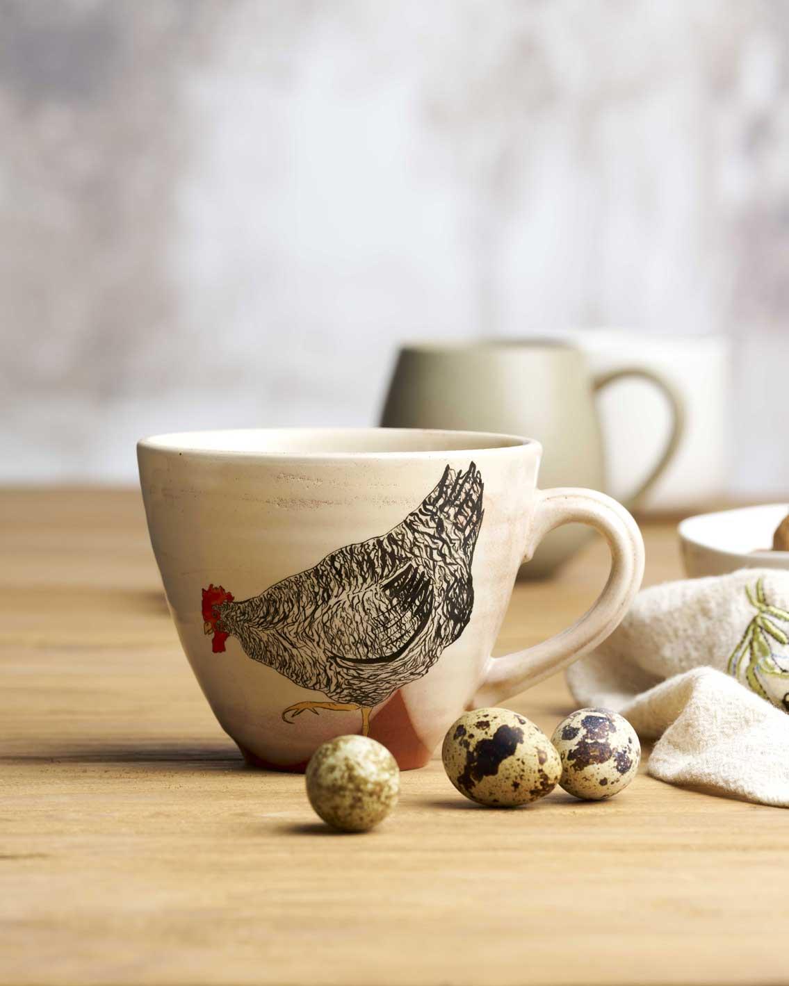 Robert Gordon RGA x Emogen Clark Oversized Mug - Mabel RGA x Chickens
