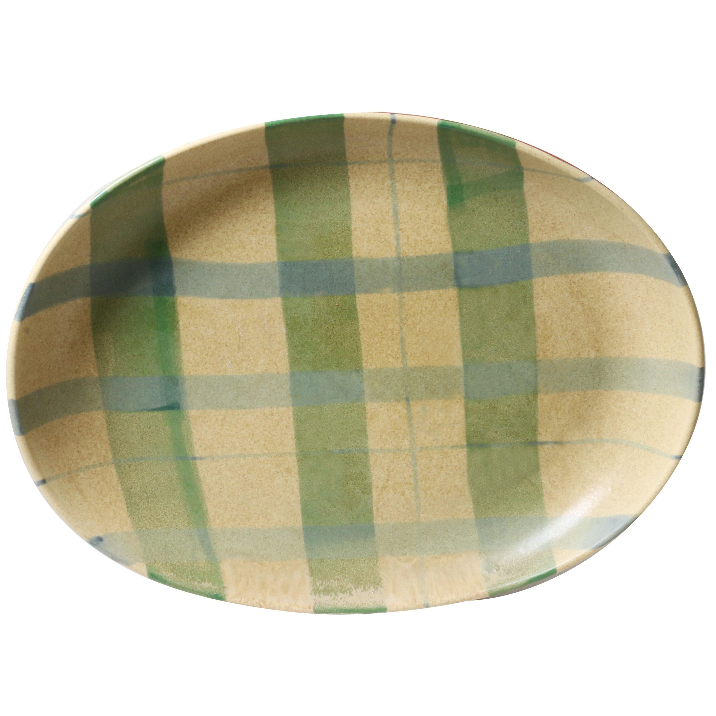 Robert Gordon Cinnamon Christmas Curved Oval Tray Tartan