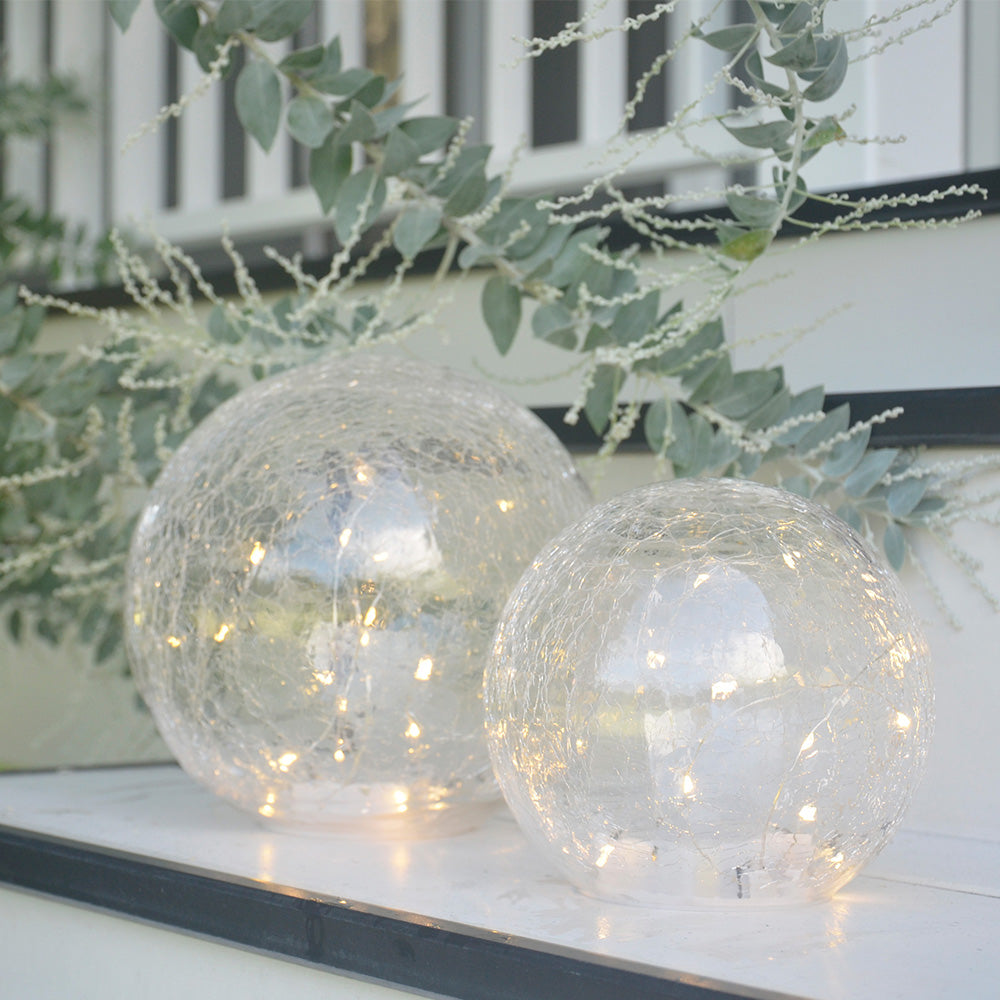 Annabel Trends Glass Crackle Light Ball Small