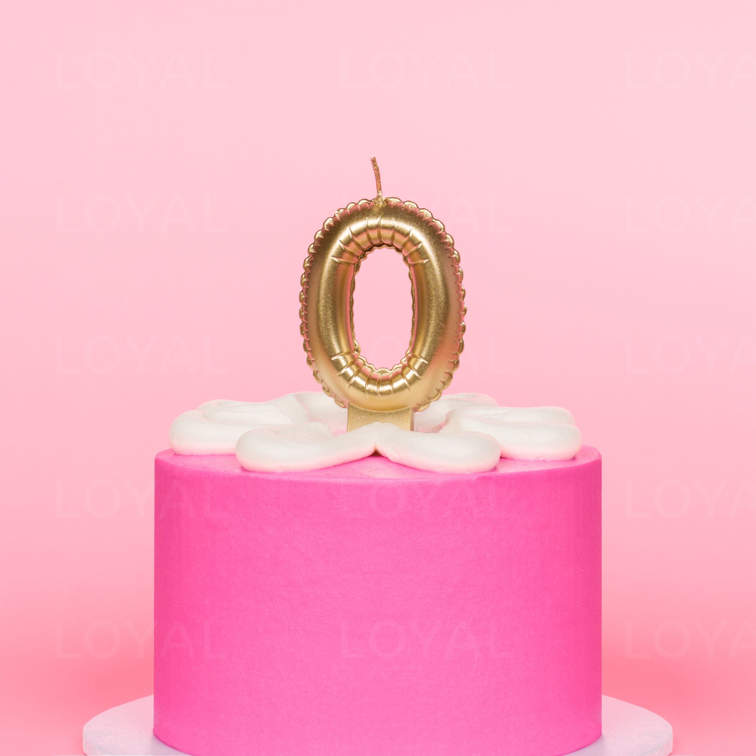 LOYAL Balloon Number "0" Candle - Metallic Gold