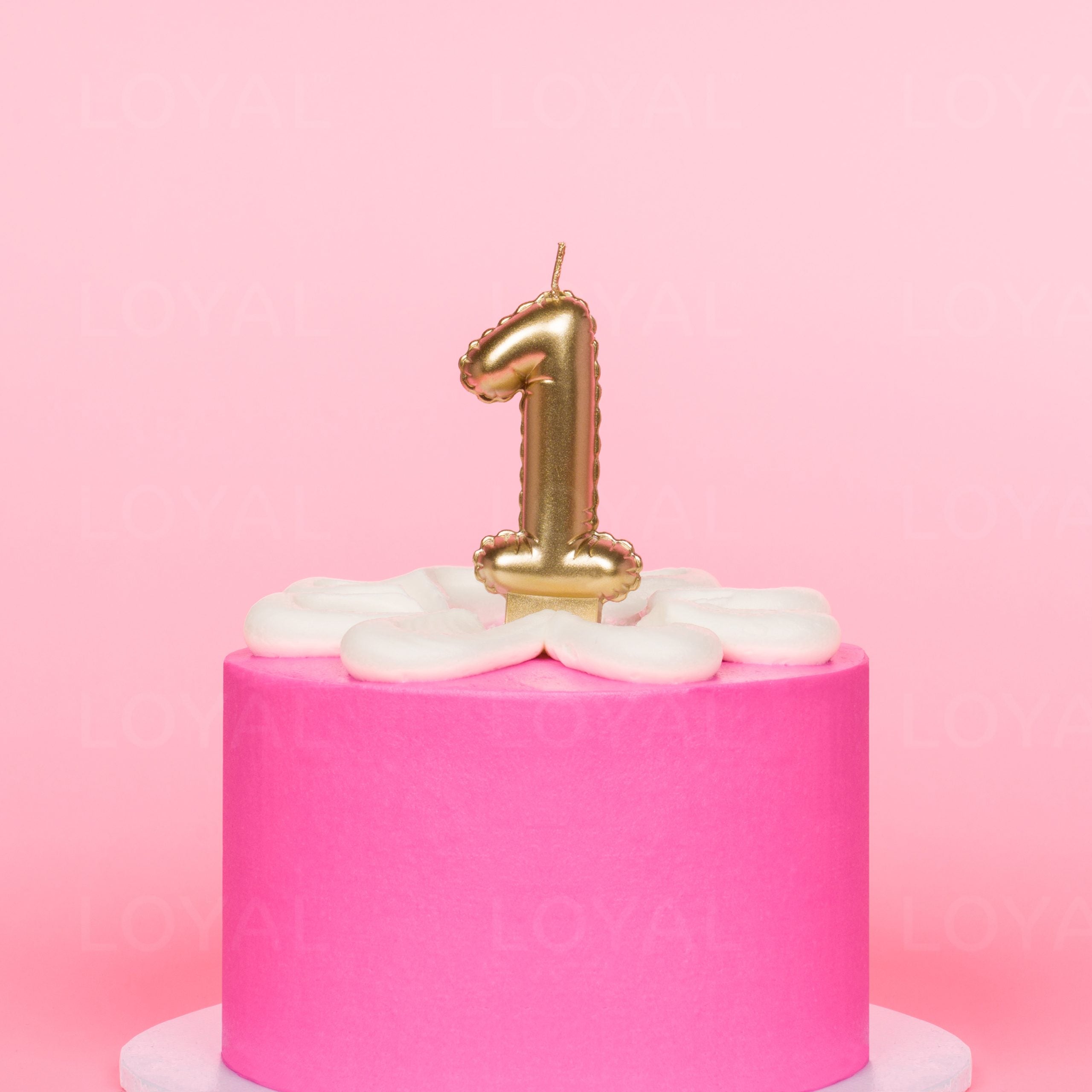 LOYAL Balloon Number "1" Candle - Metallic Gold