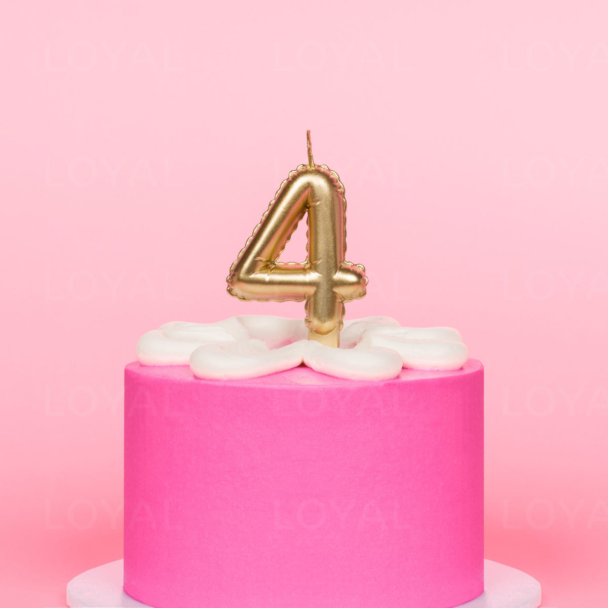 LOYAL Balloon Number "4" Candle - Metallic Gold