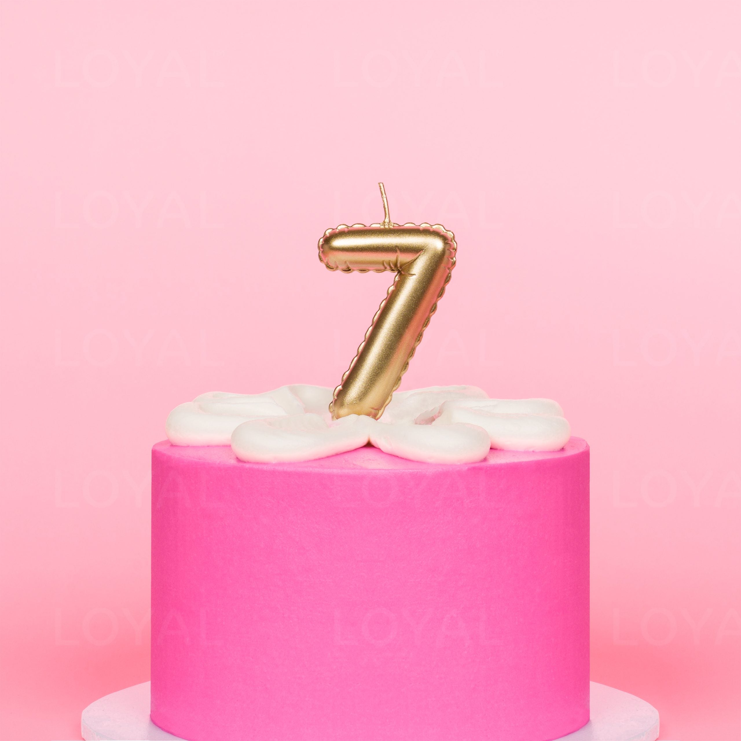 LOYAL Balloon Number "7" Candle - Metallic Gold