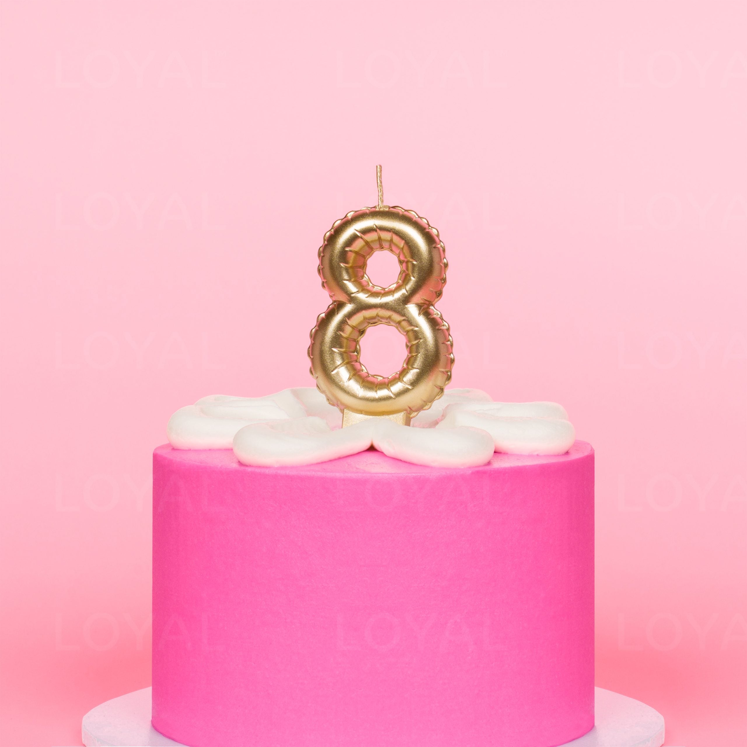 LOYAL Balloon Number "8" Candle - Metallic Gold
