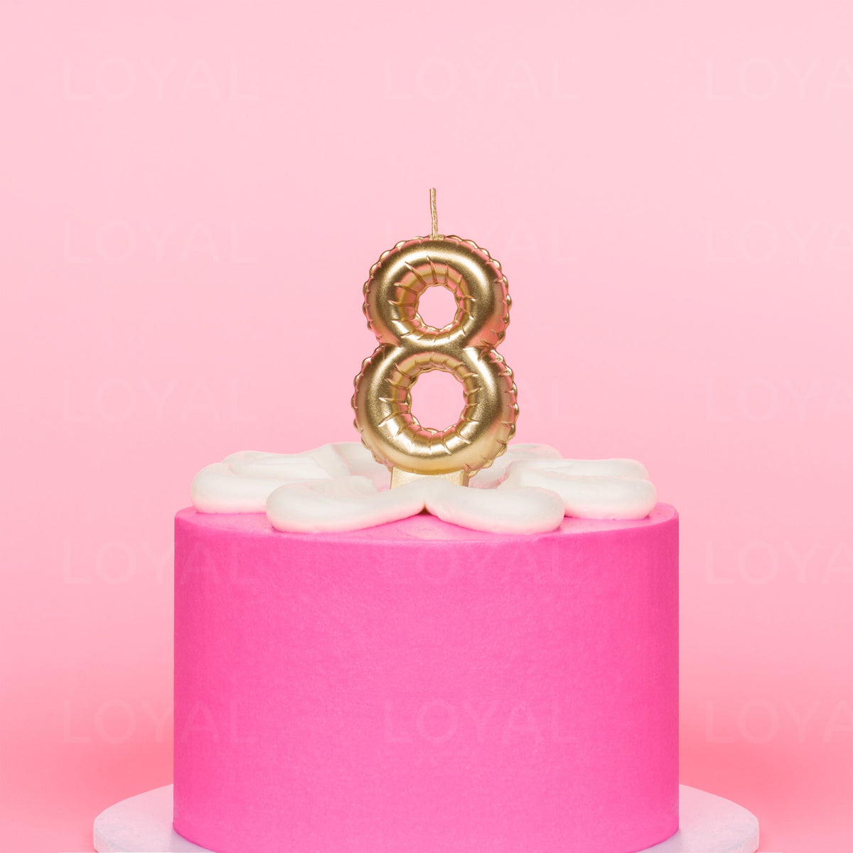 LOYAL Balloon Number "8" Candle - Metallic Gold