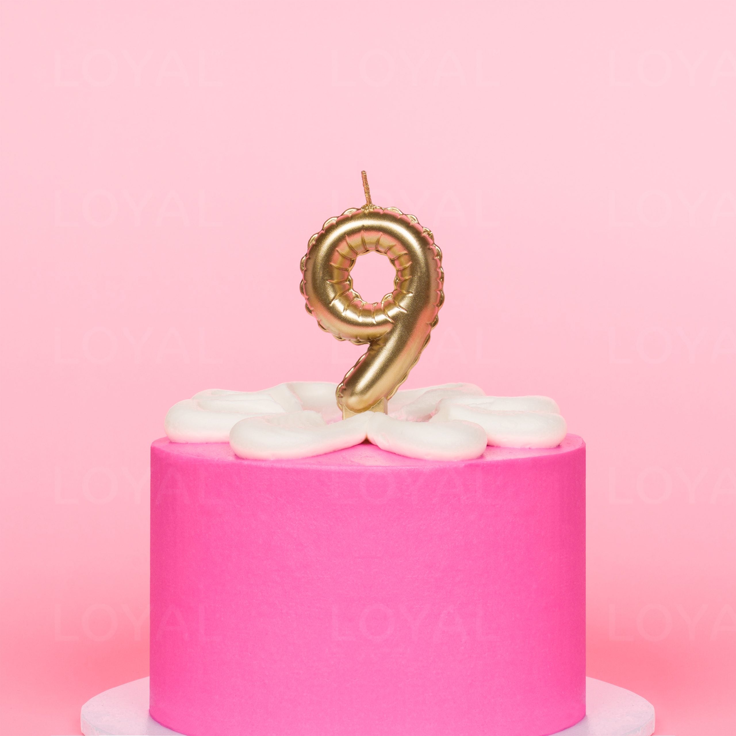 LOYAL Balloon Number "9" Candle - Metallic Gold