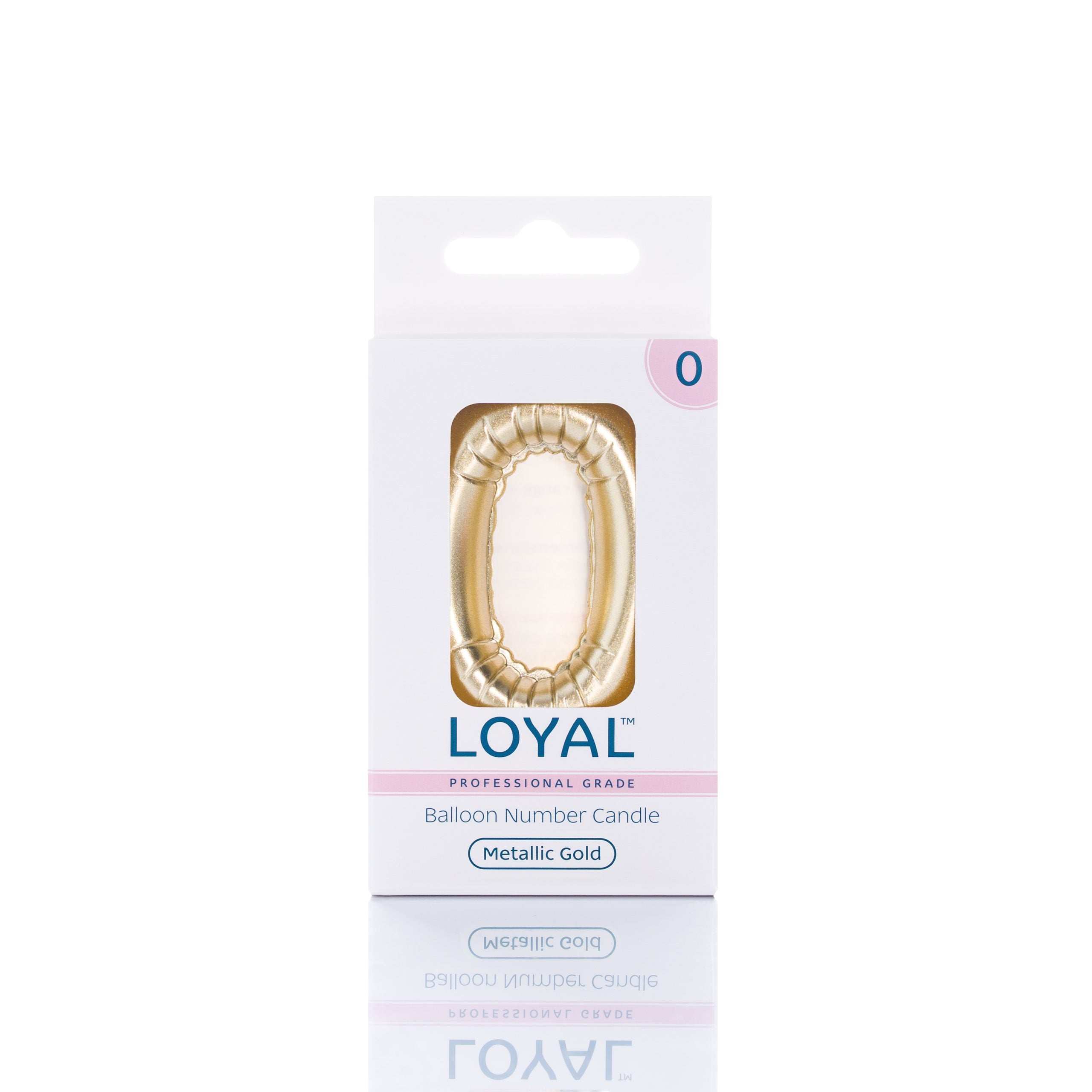 LOYAL Balloon Number "0" Candle - Metallic White