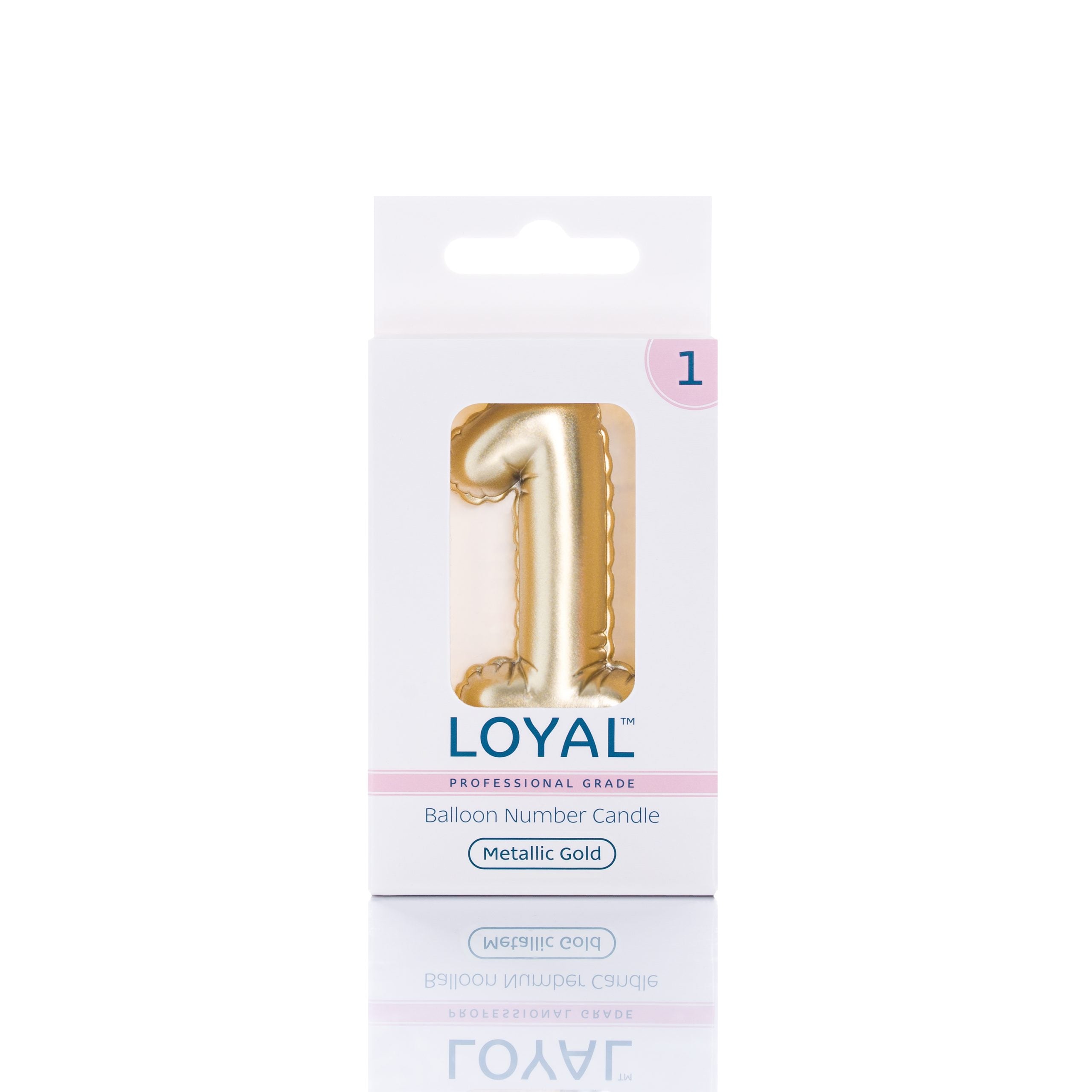 LOYAL Balloon Number "1" Candle - Metallic Gold