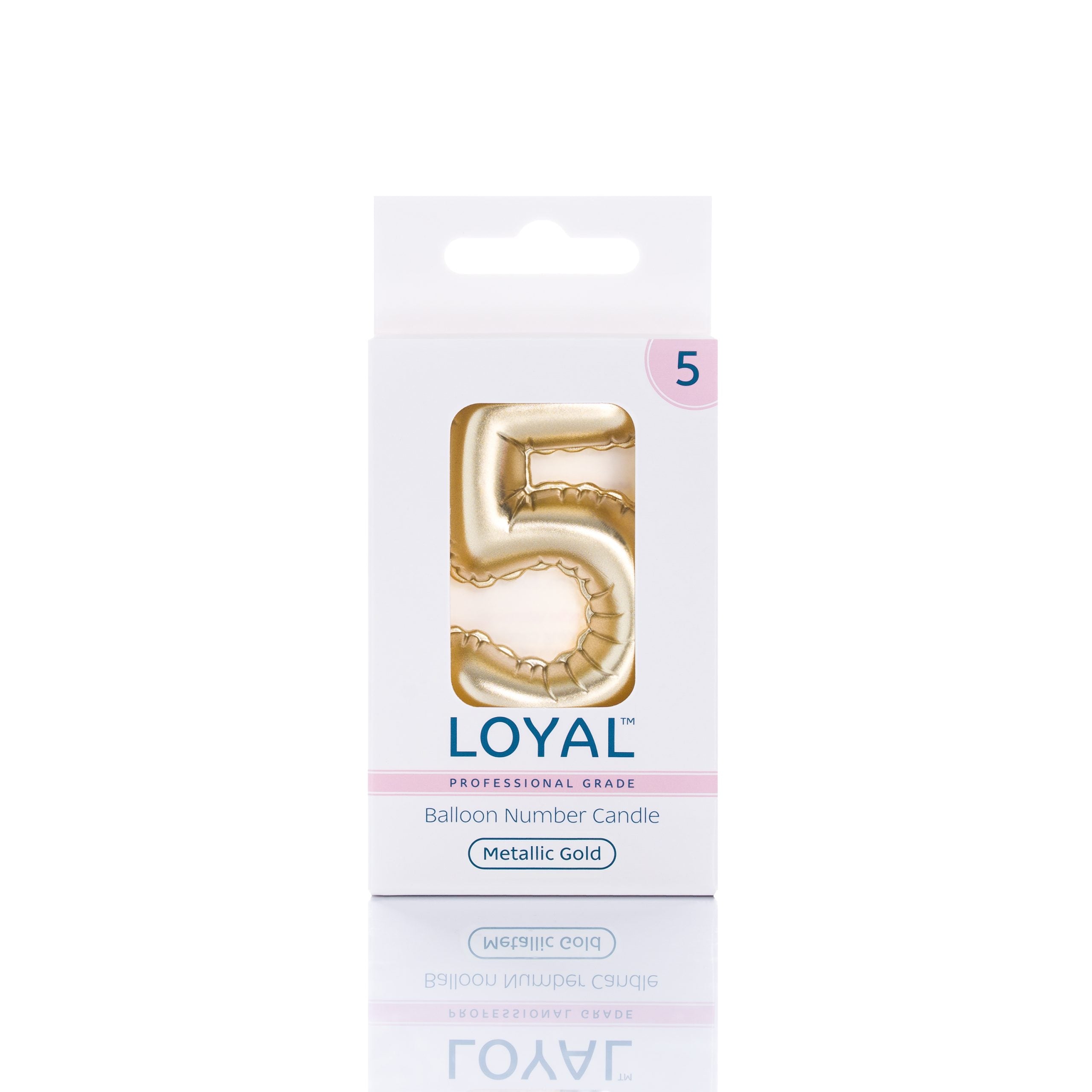 LOYAL Balloon Number "5" Candle - Metallic Blue