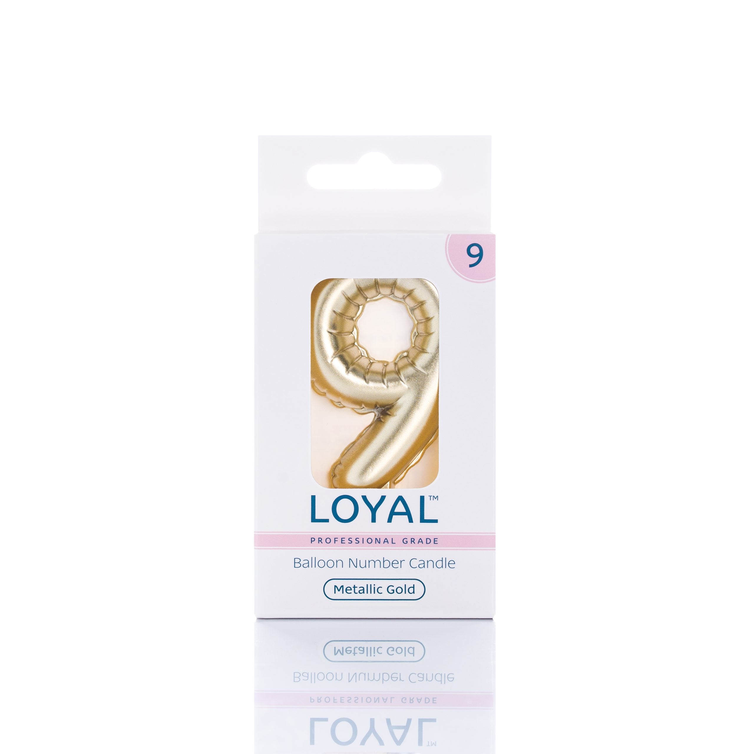 LOYAL Balloon Number "9" Candle - Metallic Blue