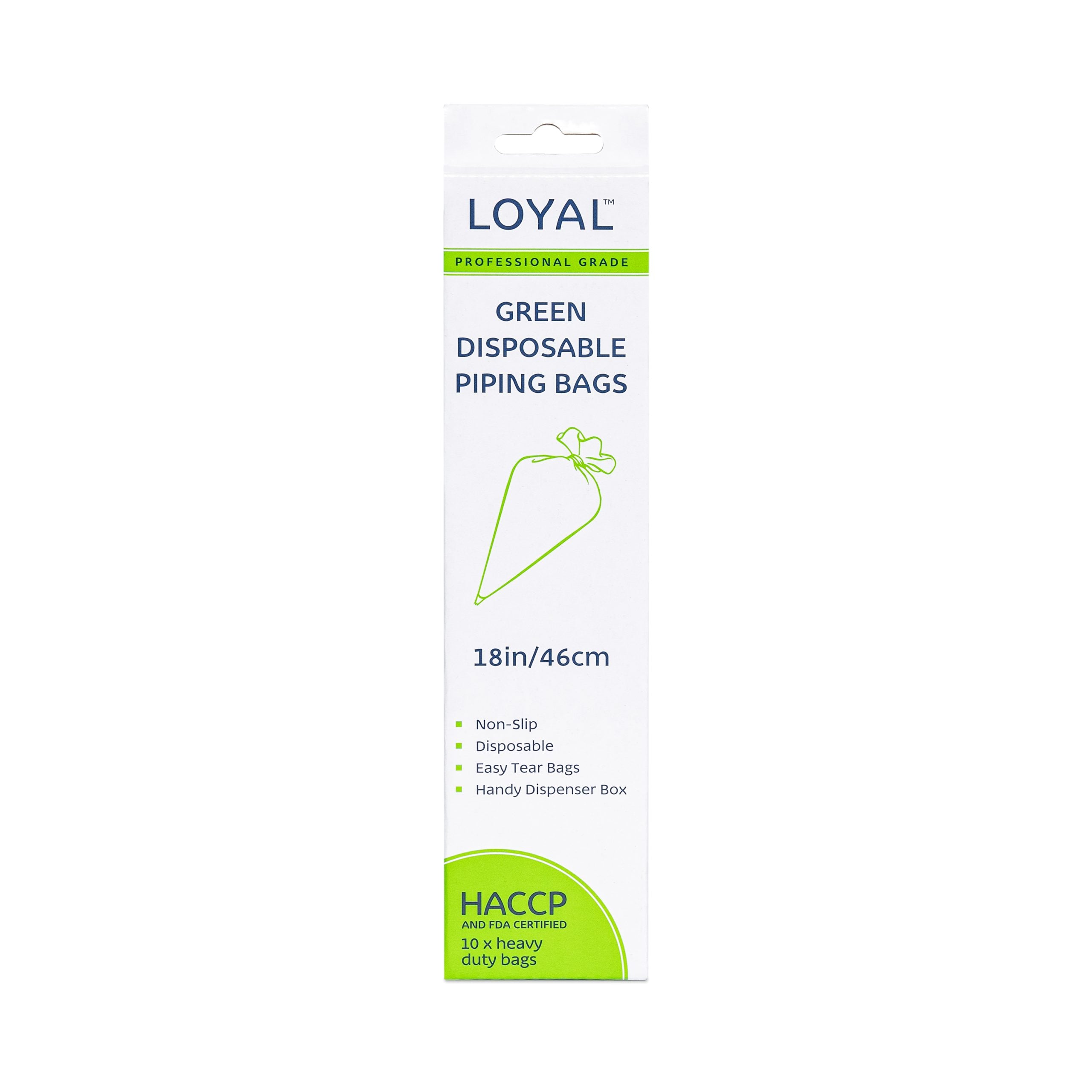 LOYAL Disposable Piping Bags Green 18 Inch 10 Piece