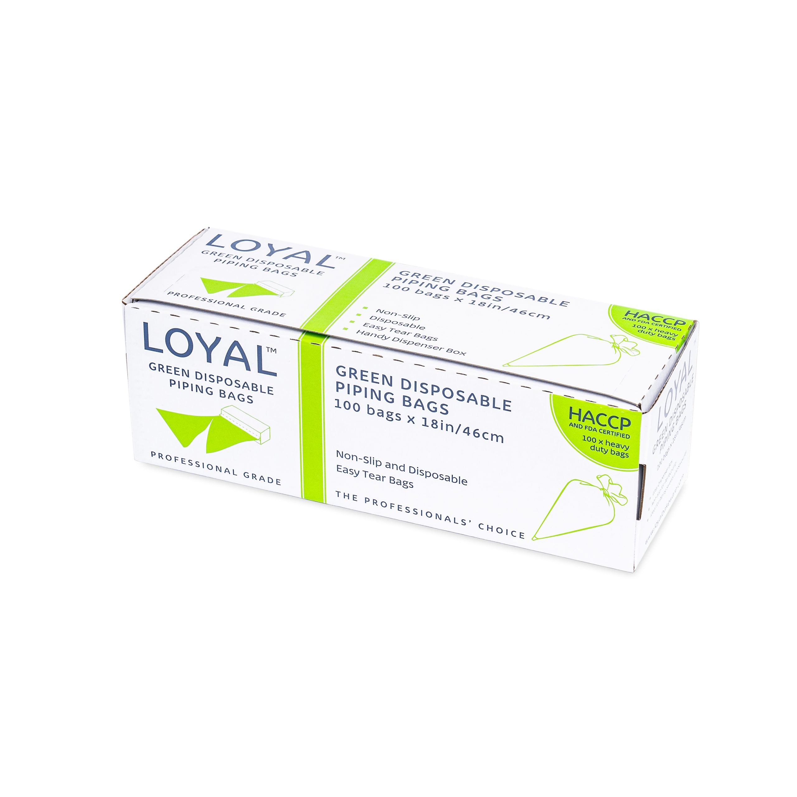 LOYAL Disposable Piping Bags Green 18 Inch 100 Piece
