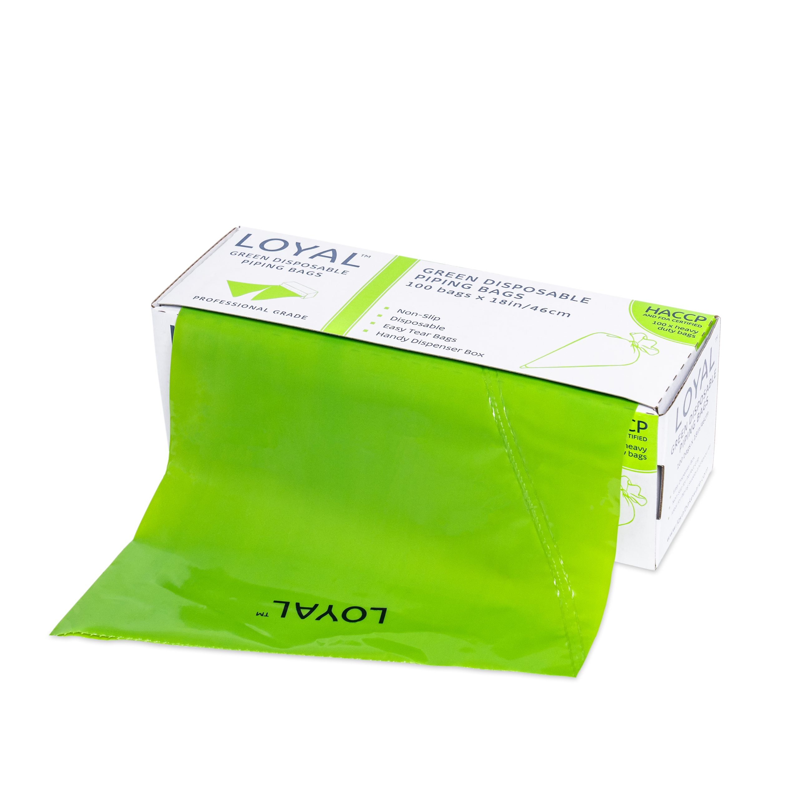 LOYAL Disposable Piping Bags Green 18 Inch 100 Piece
