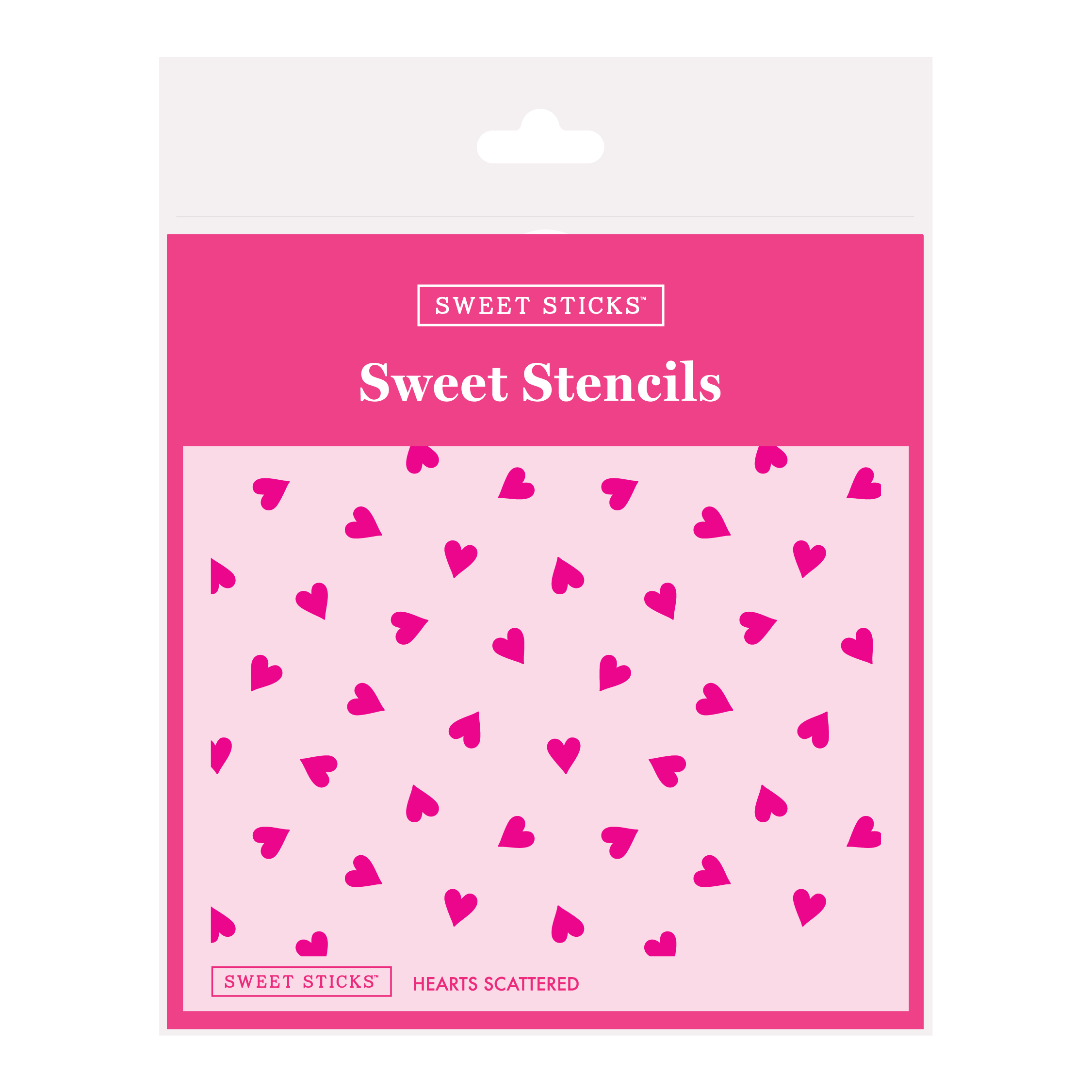 SWEET STICKS Sweet Stencils Assortment Range - Hearts Scattered